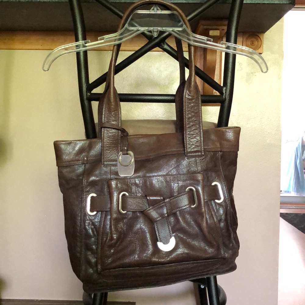 B Makowsky Leather Bag Brown